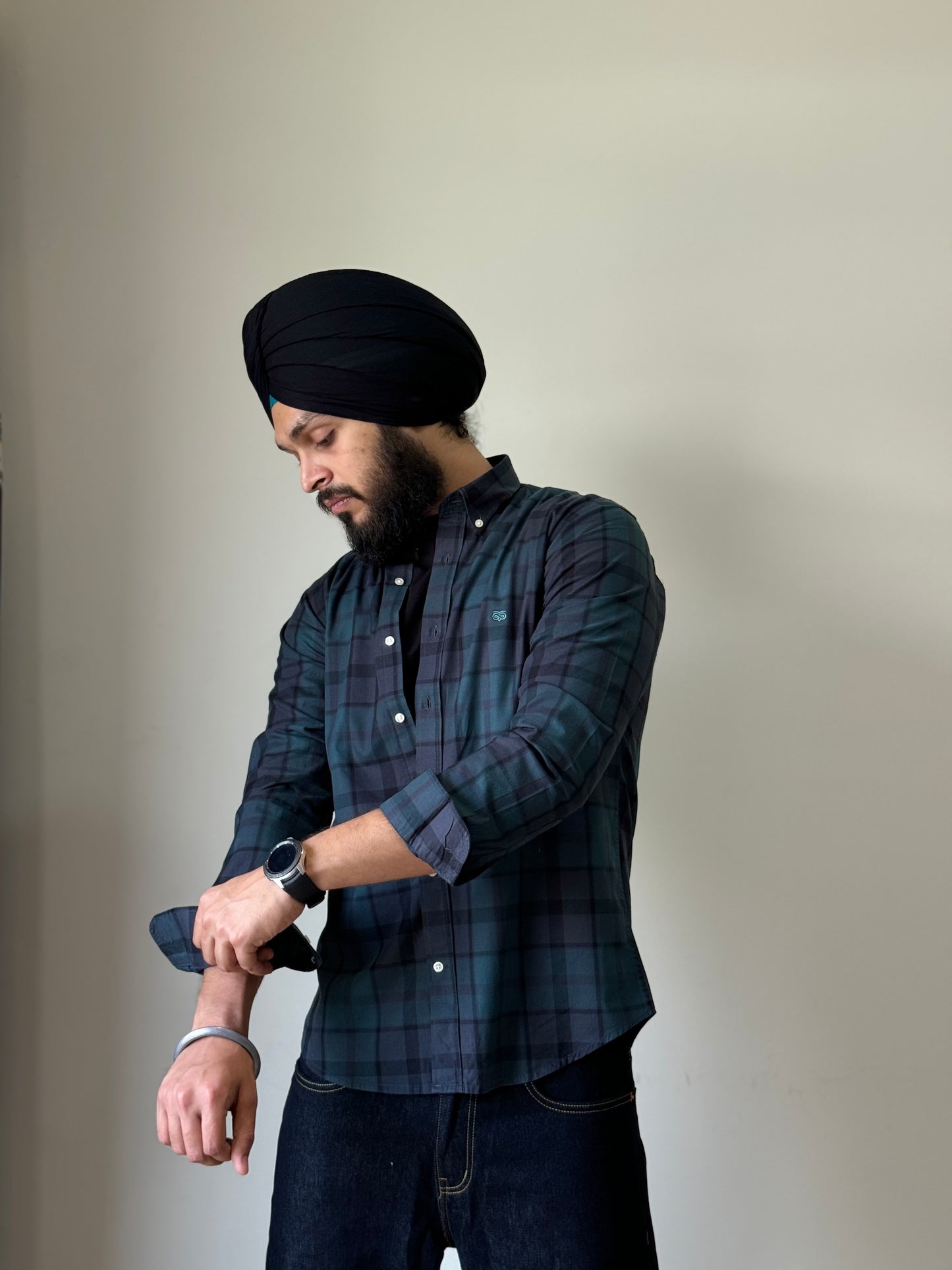 Retro Bold Green Check Shirt