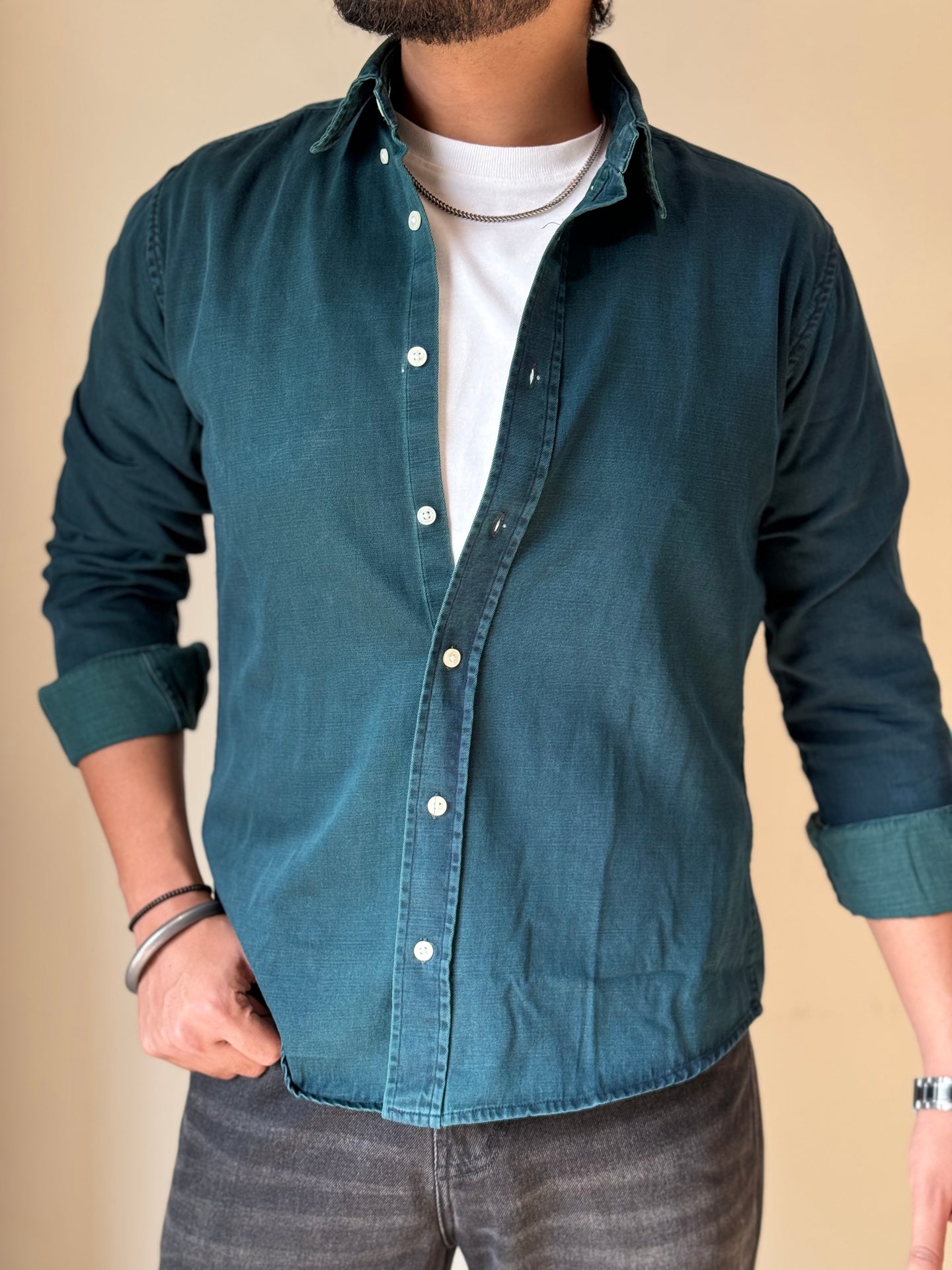 Green Denim Shirt