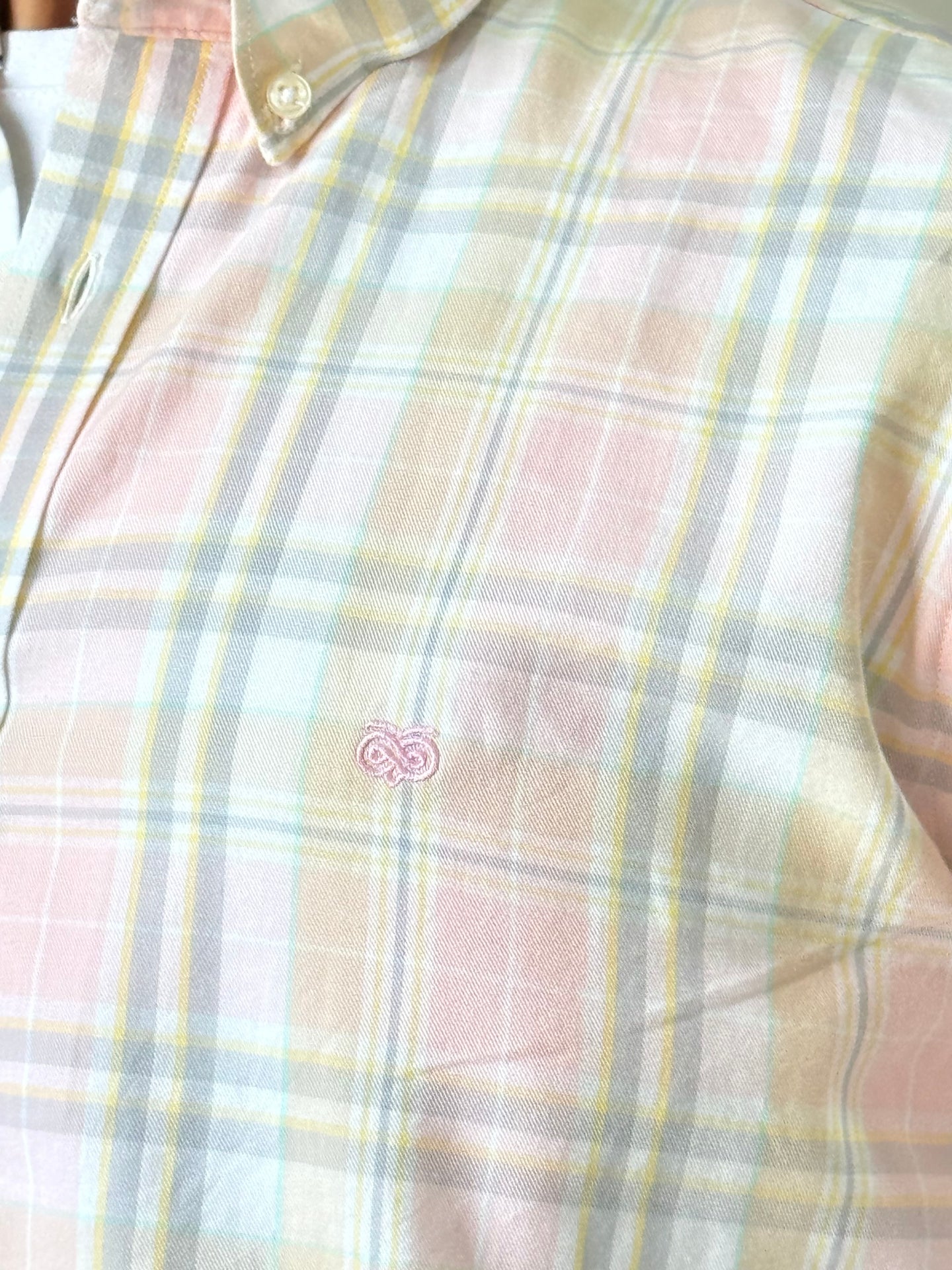 Retro Salmon Pink Check shirt